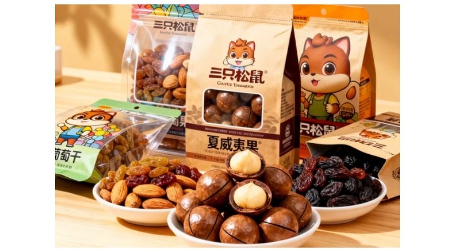 坚果零食包装 混合产线视觉分拣前状态